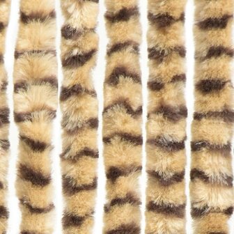 Vliegengordijn 100x220 cm chenille beige en bruin 5