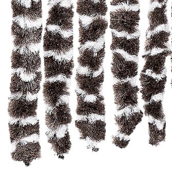 Vliegengordijn 100x220 cm chenille bruin en wit 5