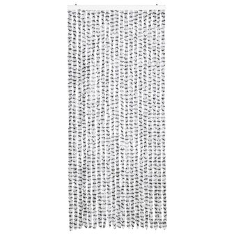 Vliegengordijn 90x220 cm chenille licht- en donkergrijs 2