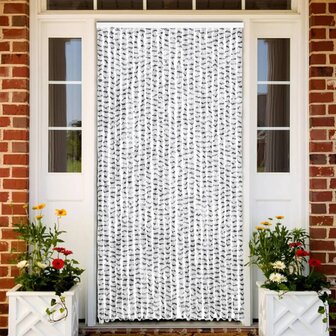 Vliegengordijn 100x220 cm chenille licht- en donkergrijs 1