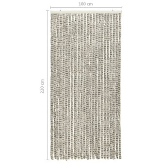 Vliegengordijn 100x220 cm chenille licht- en donkergrijs 6