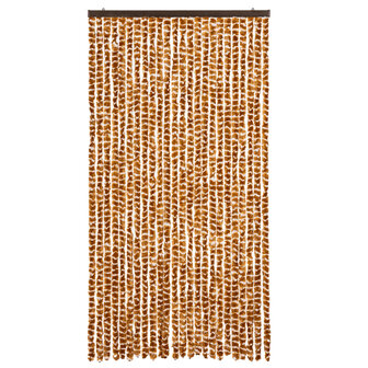 Vliegengordijn 100x220 cm chenille oker en wit 3