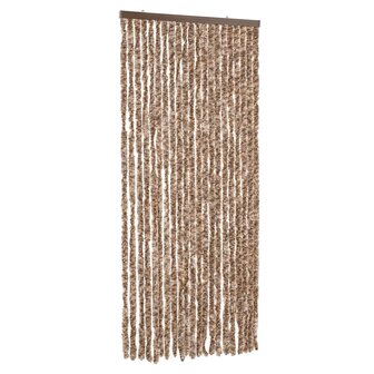 Vliegengordijn 90x200 cm chenille beige en donkerbruin 2