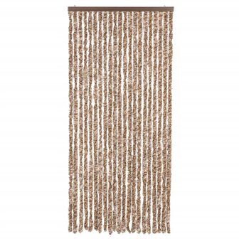 Vliegengordijn 90x220 cm chenille beige en donkerbruin 3