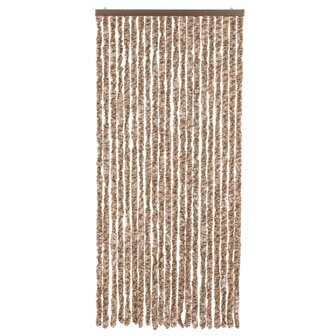 Vliegengordijn 100x220 cm chenille beige en donkerbruin 3