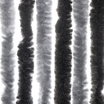 Vliegengordijn 90x220 cm chenille grijs en zwart 6