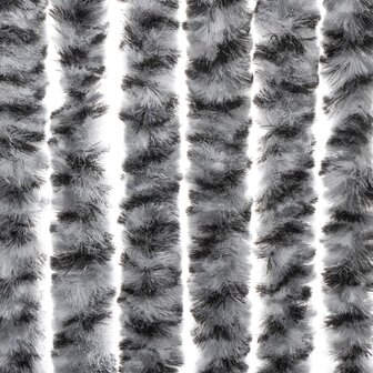 Vliegengordijn 100x200 cm chenille grijs en zwart-wit 6