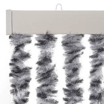 Vliegengordijn 100x220 cm chenille grijs en zwart-wit 4