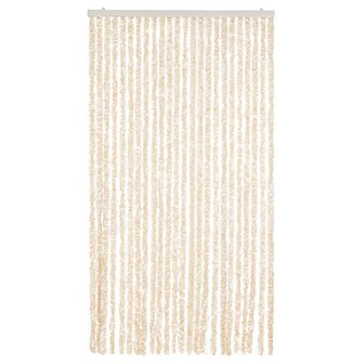 Vliegengordijn 100x200 cm chenille beige en wit 3