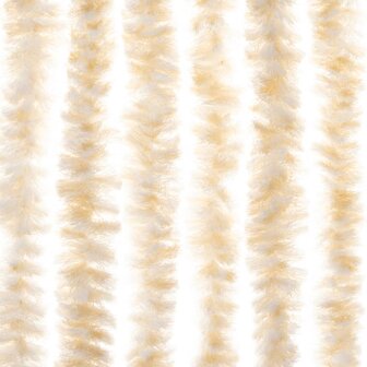 Vliegengordijn 100x200 cm chenille beige en wit 6