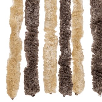 Vliegengordijn 100x200 cm chenille donkerbruin en beige 5