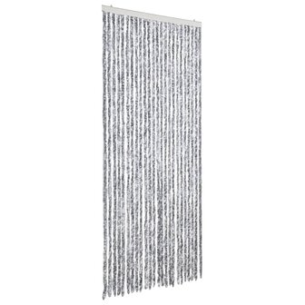 Vliegengordijn 100x200 cm chenille wit en grijs 2