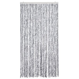 Vliegengordijn 100x200 cm chenille wit en grijs 3
