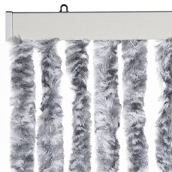 Vliegengordijn 100x200 cm chenille wit en grijs 4