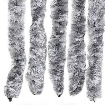 Vliegengordijn 100x200 cm chenille wit en grijs 6
