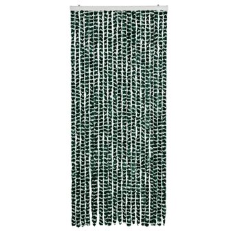 Vliegengordijn 90x200 cm chenille groen en wit 3