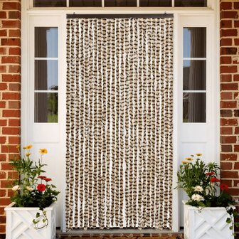 Vliegengordijn 100x200 cm chenille beige en bruin 1