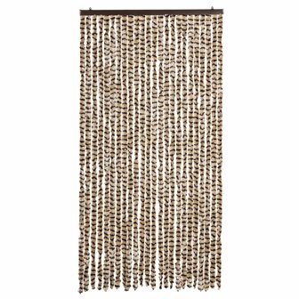 Vliegengordijn 100x200 cm chenille beige en bruin 3