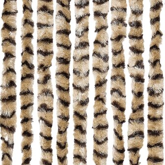 Vliegengordijn 100x200 cm chenille beige en bruin 5