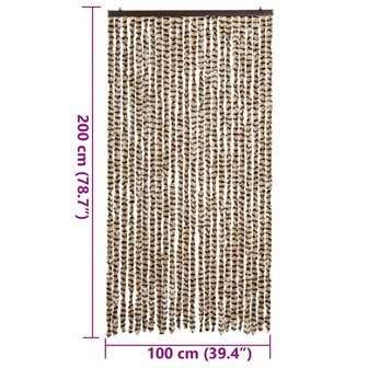 Vliegengordijn 100x200 cm chenille beige en bruin 7