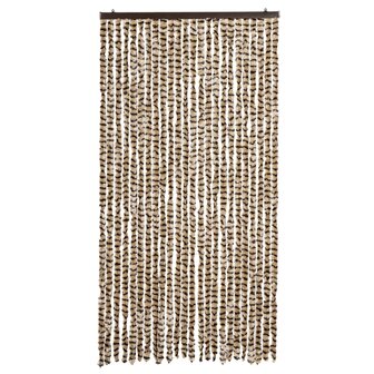 Vliegengordijn 100x230 cm chenille beige en bruin 3