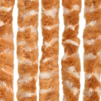 Vliegengordijn 100x230 cm chenille okerkleurig en wit 4