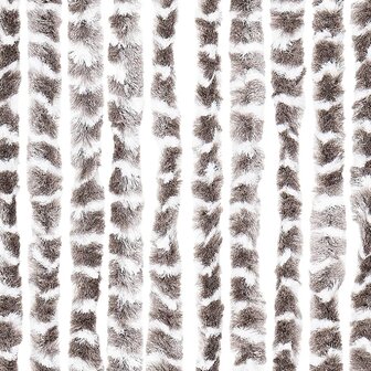 Vliegengordijn 100x230 cm chenille taupe en wit 5