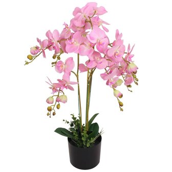 Kunstplant orchidee met pot 75 cm roze 1