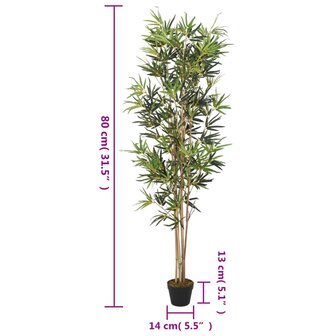 Kunstplant bamboe 368 bladeren 80 cm groen 4