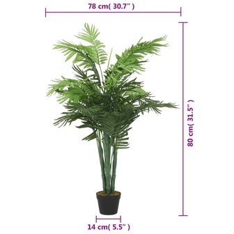 Kunstpalmboom 18 bladeren 80 cm groen 5