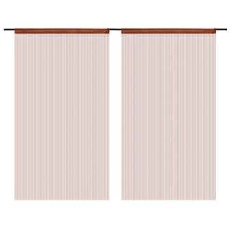 Draadgordijnen 140x250 cm bruin 2 st 2