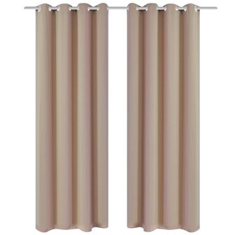 Gordijnen met metalen ringen 135 x 245 cm 2 stuks (creme) 1