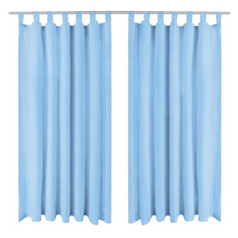 Micro-satijnen gordijnen met lussen 140x225 cm turquoise 2 st 1