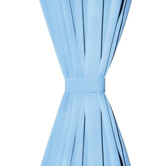 Micro-satijnen gordijnen met lussen 140x225 cm turquoise 2 st 3