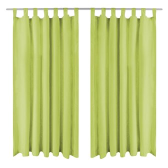 Micro-satijnen gordijnen met lussen 140x225 cm groen 2 st 1