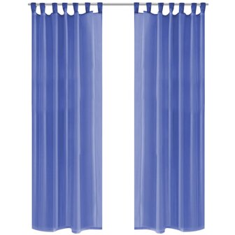 Gordijnen voile 140x245 cm koningsblauw 2 st 1