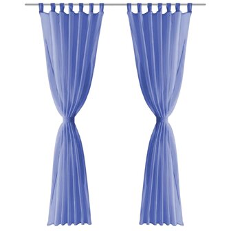 Gordijnen voile 140x245 cm koningsblauw 2 st 3