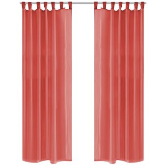 Gordijnen voile 140x225 cm rood 2 st 1