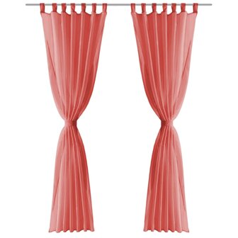 Gordijnen voile 140x225 cm rood 2 st 3