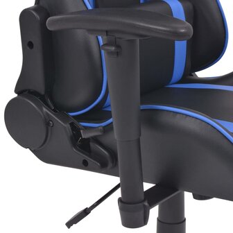 Bureau-/gamestoel verstelbaar met voetensteun blauw 4