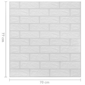 3D-behang zelfklevend 10 st bakstenen wit 7