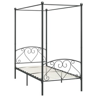 Hemelbedframe metaal grijs 120x200 cm 2