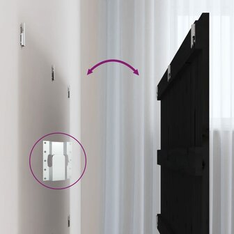 Wandhoofdbord 204x3x90 cm massief grenenhout zwart 6