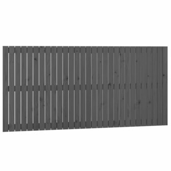 Wandhoofdbord 185x3x90 cm massief grenenhout grijs 2