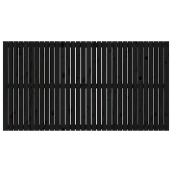 Hoofdbord wandmontage 204x3x110 cm massief grenenhout zwart 4