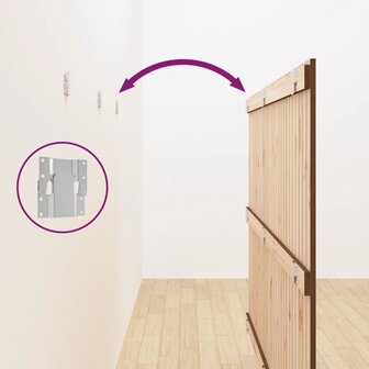 Wandhoofdbord 185x3x110 cm massief grenenhout honingbruin 6