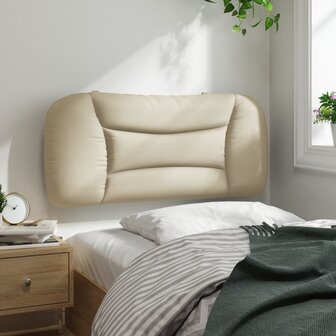 Hoofdbordkussen 80 cm stof cr&egrave;mekleurig 4