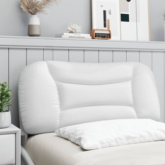 Hoofdbordkussen 80 cm kunstleer wit 3
