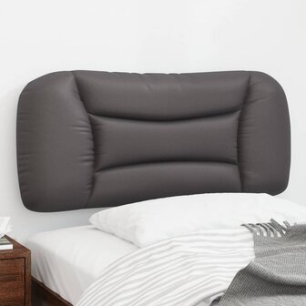 Hoofdbordkussen 80 cm kunstleer grijs 1