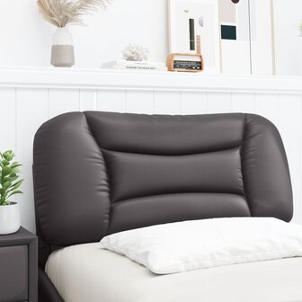 Hoofdbordkussen 80 cm kunstleer grijs 3